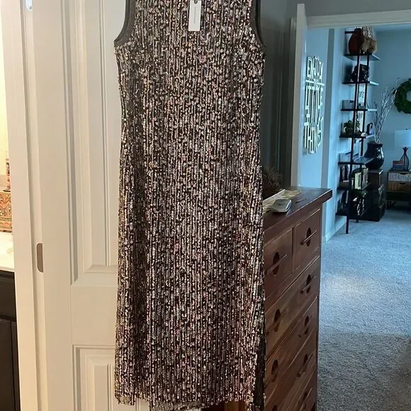 NWT Anthropologie Sequin Slip Dress - Picture 5 of 5